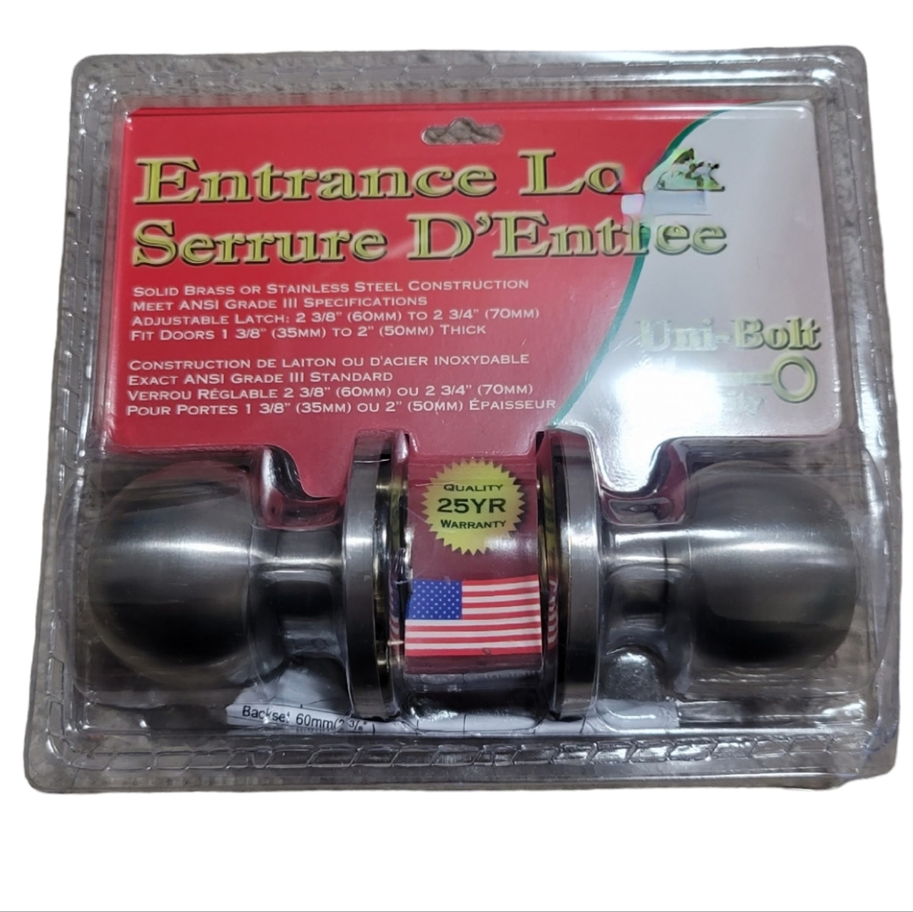 Entrance door lock round silver